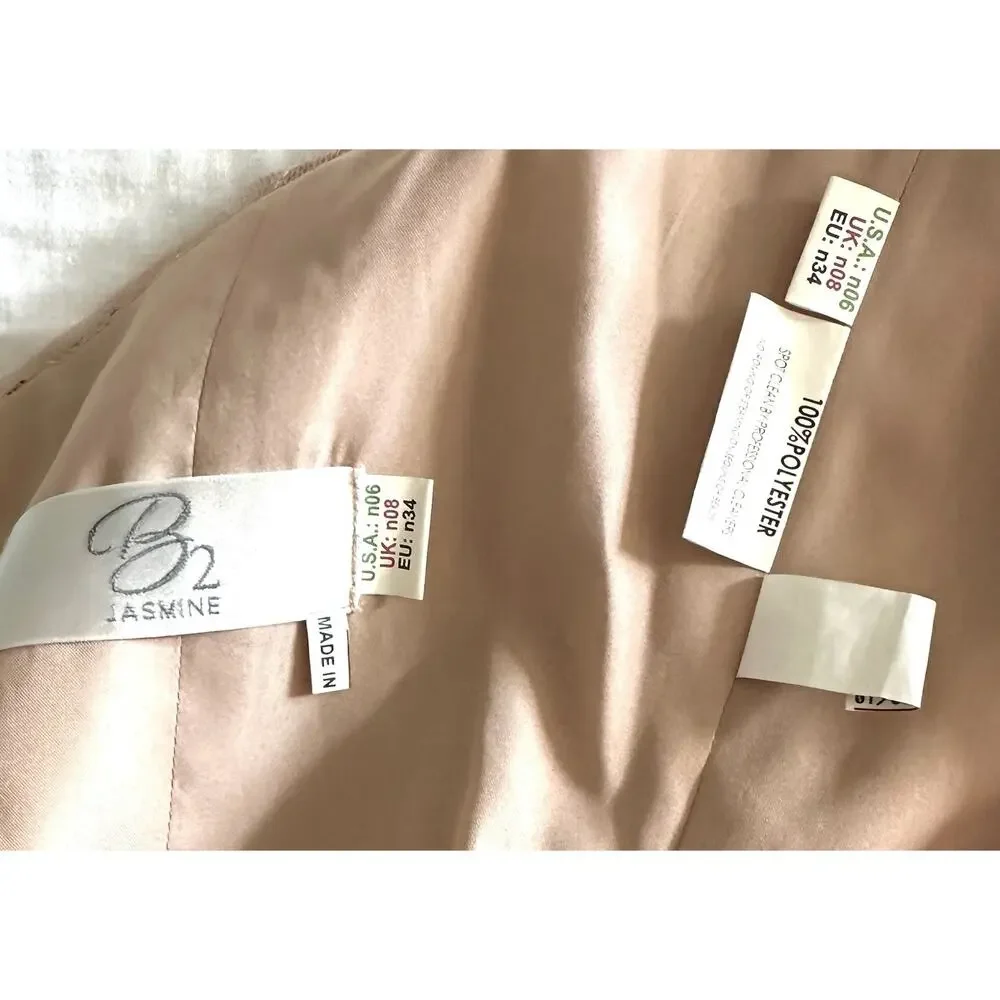 Rose Gold Prom Dress, Long Sequined, Sweetheart Chiffon Formal Wedding Pro - Picture 7 of 8